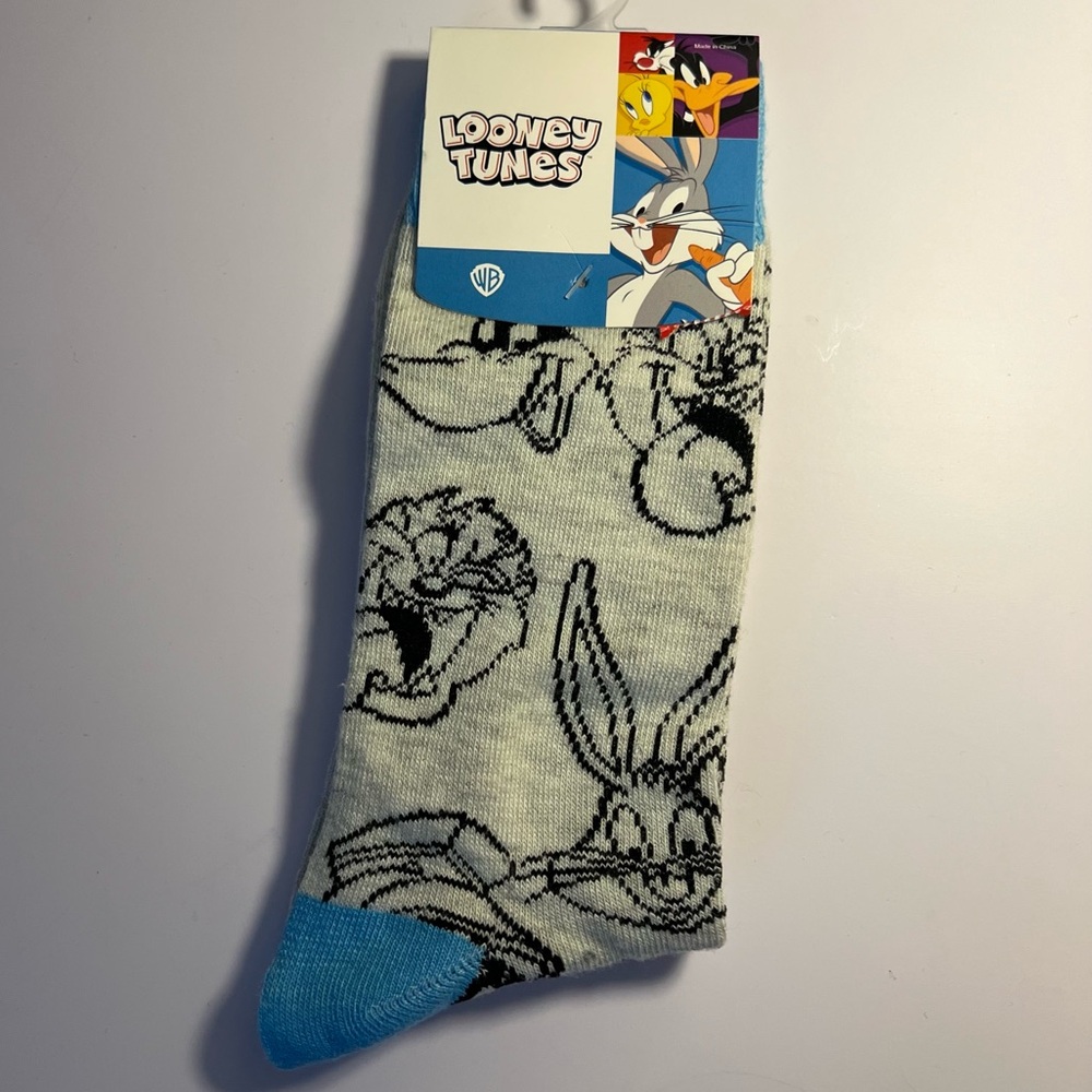 🆕Looney Tunes Character Sketch Crew Socks | Size 9–13